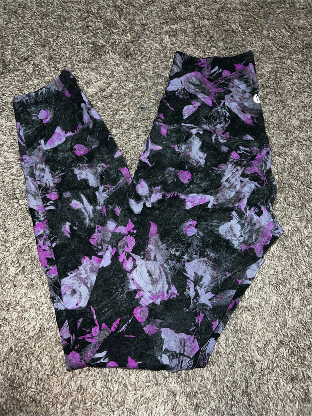 lululemon athletica Align 25” Black and Purple Floral Leggings